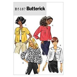5187 BUTTERICK EZ LOOSE YOKE SS-LS BUTTON / SNAP JACKET PATTERN  8-12, 16-24